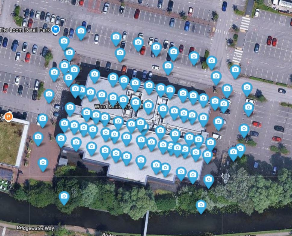 Programmed drone flight over roof